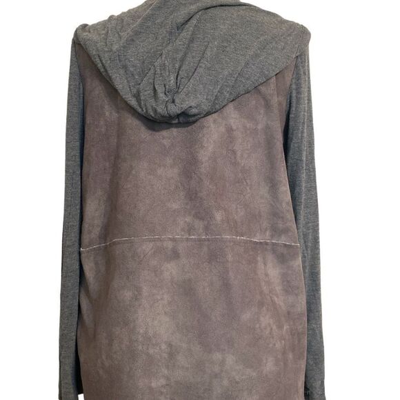 Naked Zipper Faux Suede Sweater Jacket Size Medium - Picture 4 of 8